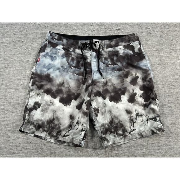 Stussy Board Shorts Mens 38 Tie-Dye 8.5" Zip Lace-Up Bathing Suit Swim Trunks - Picture 1 of 13